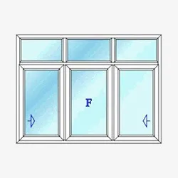 پنجره با کتیبه مدل کشویی سه تکه