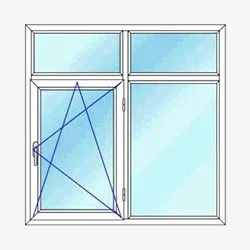 پنجره دوجداره دوحالته با کتیبه دو تکه