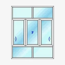پنجره سه تکه مدل کشویی با کتیبه