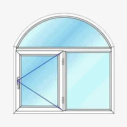 پنجره قوس دار دوجداره دو لنگه