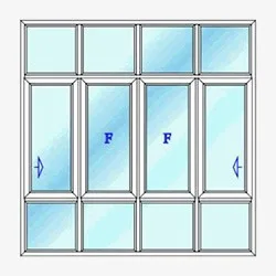 پنجره کشویی چهار تکه دوجداره